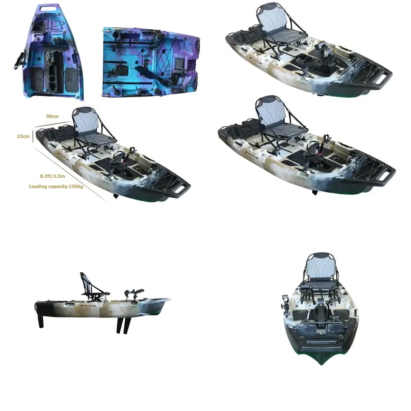 Fishing Kayak Pedal Drive - เรือคายัคแบบโมดูลาร์ 8 ฟุต พร้อมใบพัดขับเคลื่อนด้วยเท้าสำหรับ 1 คน