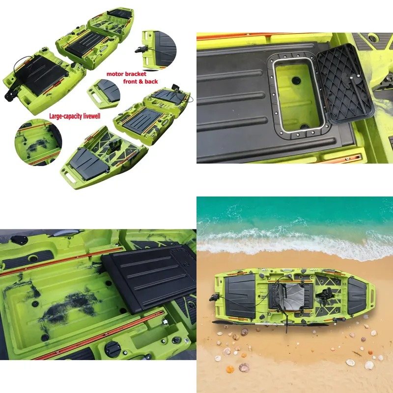 Fishing Kayak Pedal Drive - เรือคายัคแบบมีใบพัดขนาด 10 ฟุต ขับเคลื่อนด้วยเท้า แบบโมดูลาร์ ที่นั่งเดี่ยว