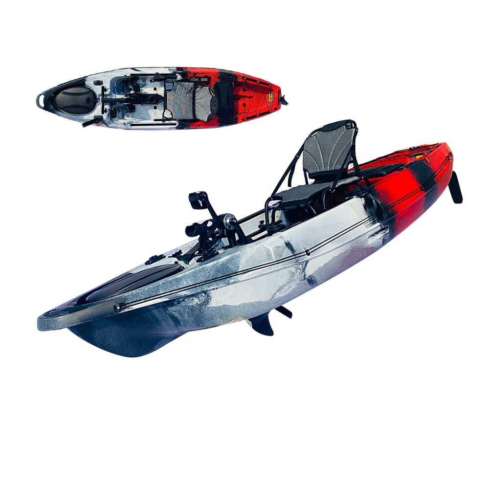 Fishing Kayak Pedal Drive - เรือคายัคทะเลขนาด 12 ฟุต พร้อมระบบขับเคลื่อนด้วยเท้า แบบนั่งบน ทำจากพลาสติก