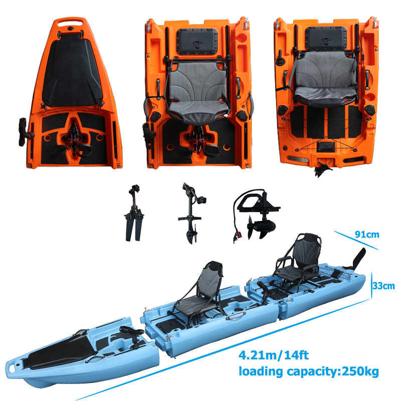 Fishing Kayak Sit In - เรือคายัคแบบถอดประกอบได้ 14 ฟุต สำหรับ 2 คน