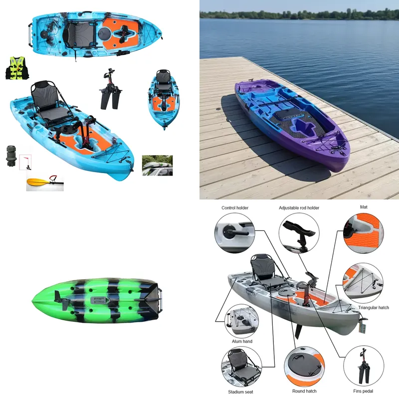 Fishing Kayak Pedal Drive - เรือคายัคแบบนั่งบนเรือ Viking Ocean Single Sit-On-Top ทำจากพลาสติก