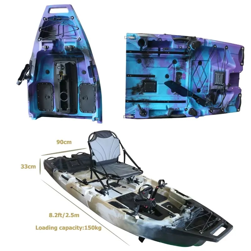 เรือคายัคแบบโมดูลาร์ 8 ฟุต พร้ - Fishing Kayak Pedal Drive บทวิจารณ์และราคา