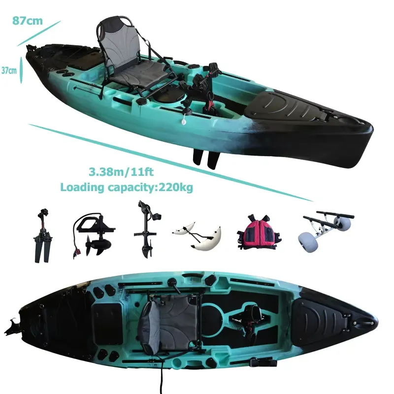 เรือคายัคแบบมีครีบขับเคลื่อนด้ - Fishing Kayak Pedal Drive บทวิจารณ์และราคา