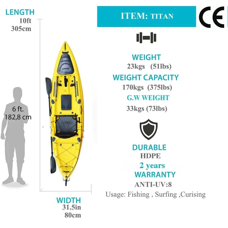 เรือคายัคแบบนั่งเดี่ยวขนาด 10  - Fishing Kayak Sit In บทวิจารณ์และราคา