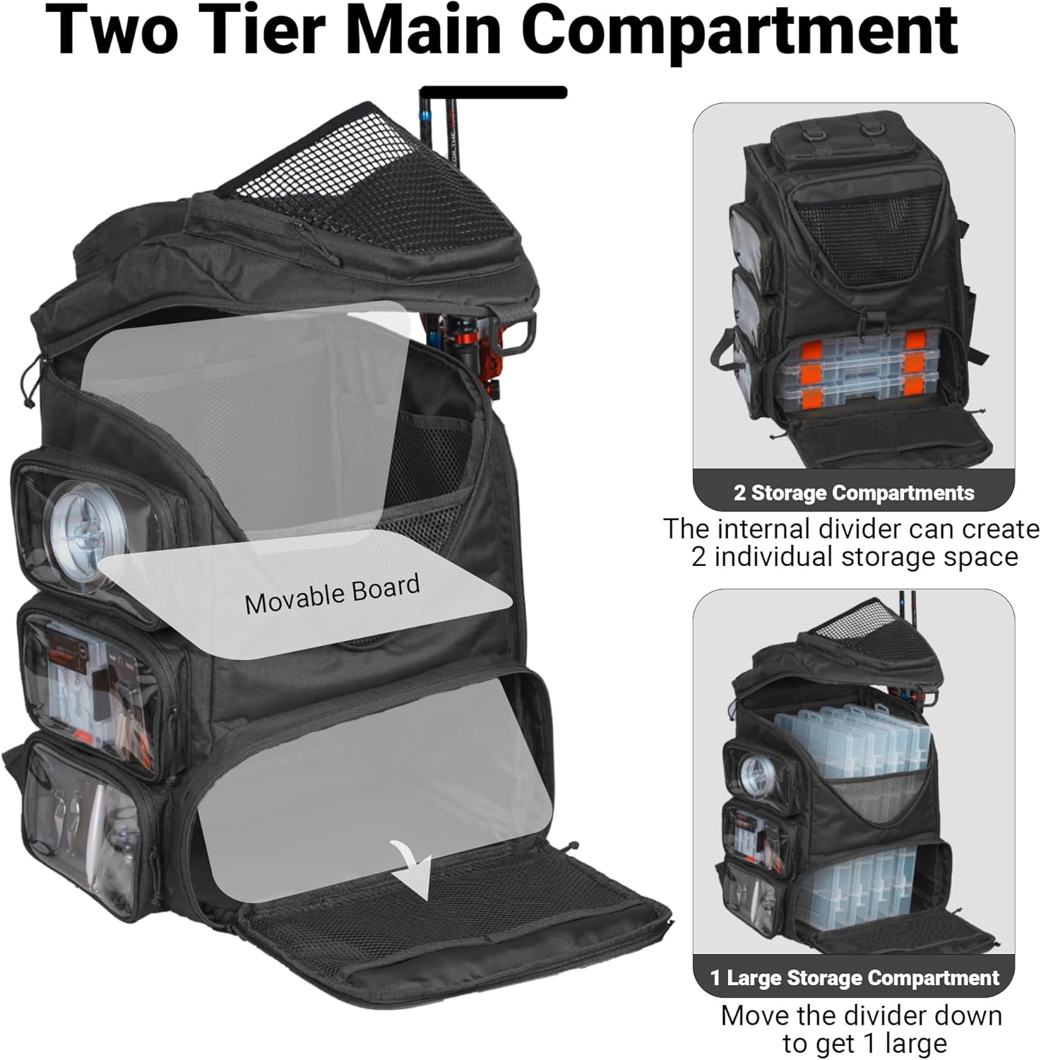 กระเป๋าเป้ตกปลา 40 ลิตร พร้อมก - Fishing Kayak Crate บทวิจารณ์และราคา